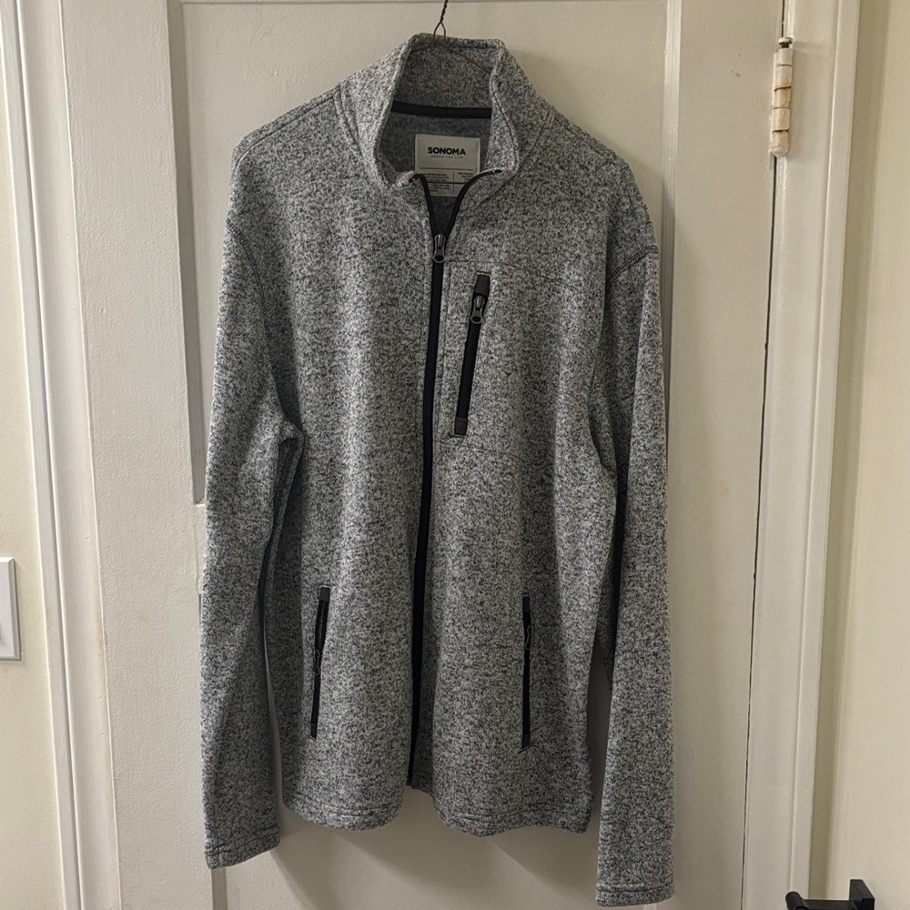 Sonoma Men's Zip-Up Sweater in Heather Gray